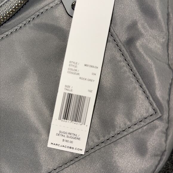 NEW Marc Jacobs Rock Grey Preppy Nylon Mini Messenger Bag Crossbody - Picture 3 of 6